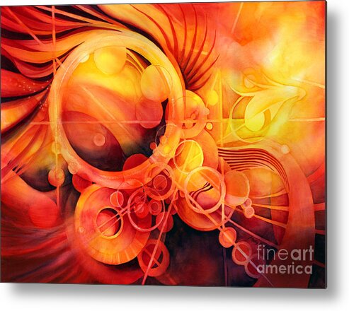 Watercolor Metal Print featuring the painting Rebirth - Phoenix by Hailey E Herrera