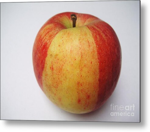 Apple Metal Print featuring the photograph Red and yellow apple by Karin Ravasio