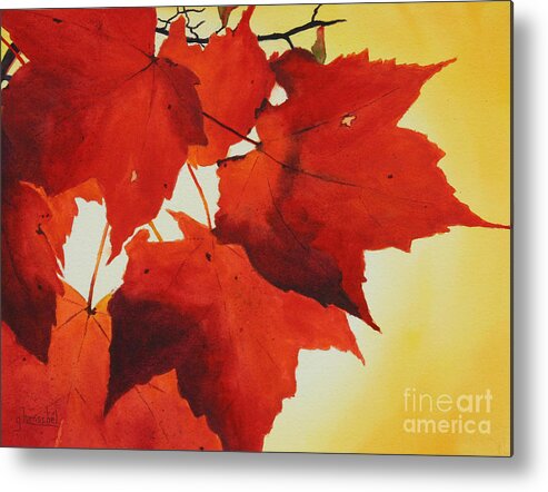 Still Life Metal Print featuring the painting Red and Yellow by Glenyse Henschel