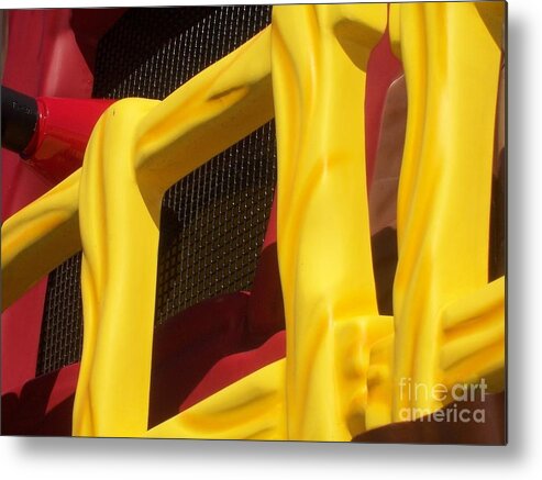 Red Metal Print featuring the painting Red And Yellow by Susan Williams