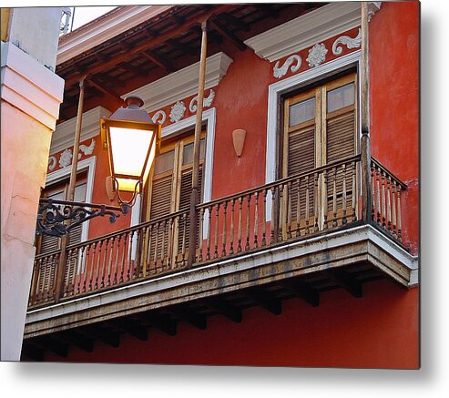 Spanish Colonial Metal Print featuring the photograph Red Balcony by Guillermo Rodriguez