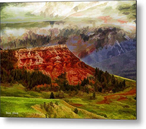 Abstract Metal Print featuring the photograph Red Bluff Fantasy by Don Vine