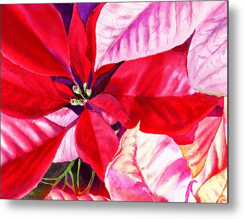 Red Metal Print featuring the painting Red Red Christmas by Irina Sztukowski