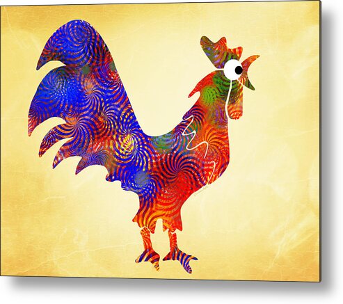 Rooster Metal Print featuring the mixed media Red Rooster Art by Christina Rollo