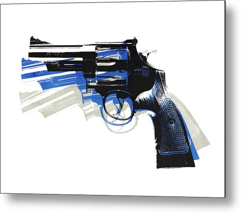 Revolver Metal Print featuring the digital art Revolver on White - left facing by Michael Tompsett