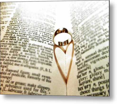 Ring Metal Print featuring the photograph Ring Heart Shadow by Becca Buecher