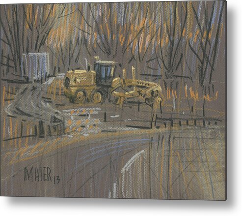 Grader Metal Print featuring the painting Road Grader by Donald Maier