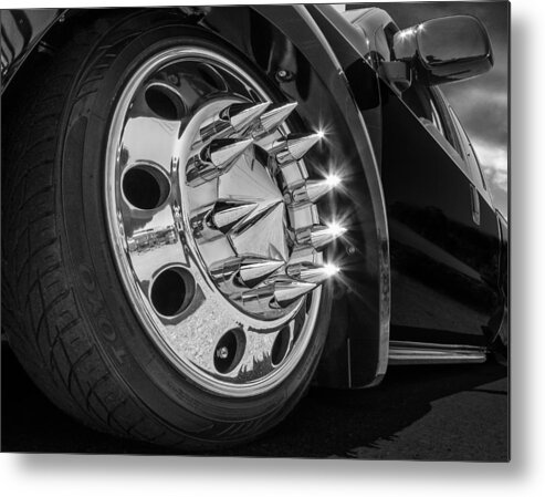 Custom Truck Wheel Metal Print featuring the photograph Road Hazard by Gary Warnimont