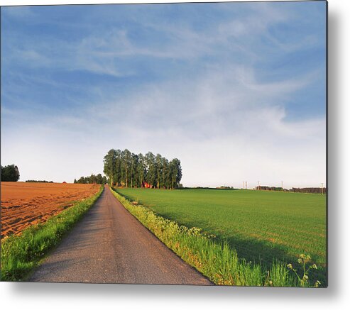 Sweden Metal Print featuring the photograph Road On The Swedish Countryside by Lkpgfoto
