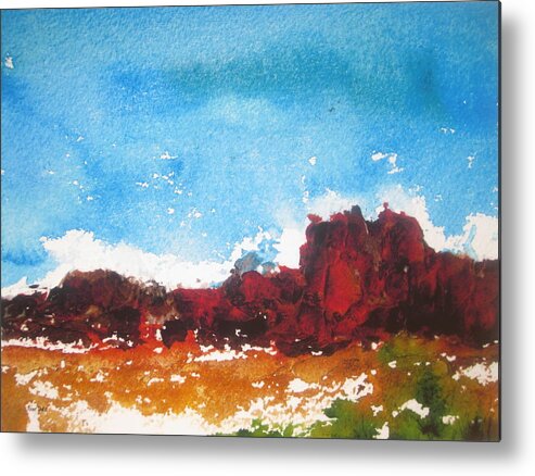 Desert Metal Print featuring the painting Rocky Ridge by Anne Duke