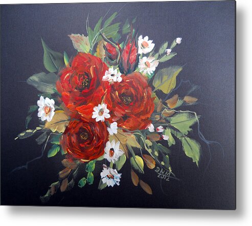 Roses Metal Print featuring the painting Roses by Dorothy Maier