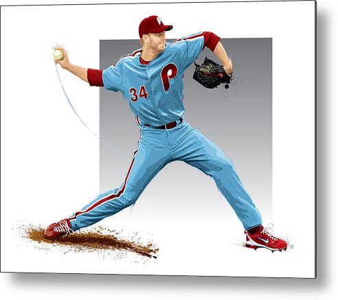 Roy Halladay Metal Print featuring the digital art Roy Halladay by Scott Weigner