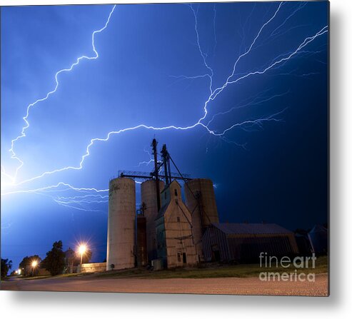Lightning Metal Print featuring the photograph Rural Lightning Storm by Art Whitton