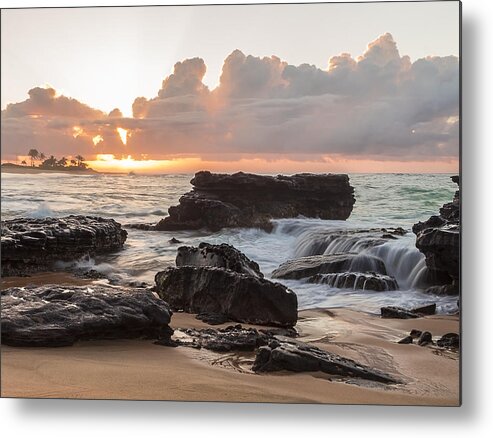 Beach Metal Print featuring the photograph Sandy Beach Sunrise 6 by Leigh Anne Meeks