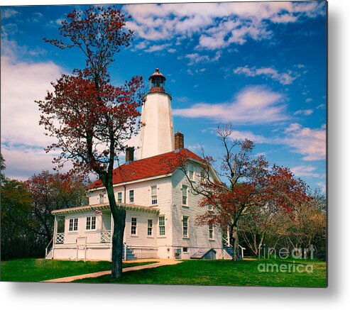 Nj Metal Print featuring the photograph Sandy Hook Lighthouse in Spring by Mark Miller