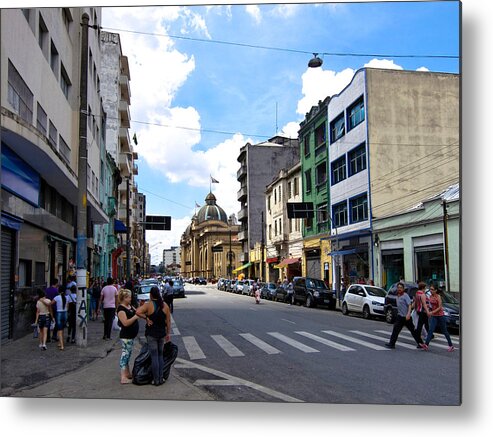 Street Photography Metal Print featuring the photograph Saturday Afternoon in Sao Paulo by Julie Niemela