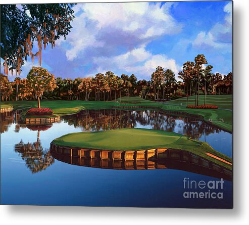Sawgrass 17th Hole Metal Print featuring the painting Sawgrass 17th Hole by Tim Gilliland