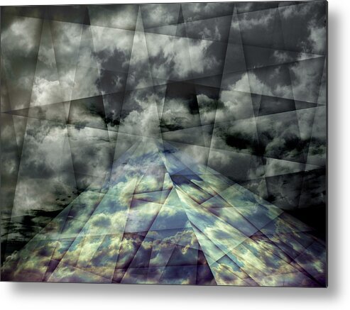 Abstract Metal Print featuring the photograph Scaffold Of Time by Florin Birjoveanu