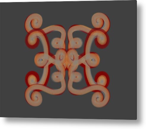 Graphic Metal Print featuring the digital art Scroll by Christine Fournier