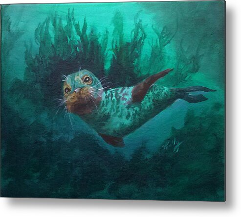 Seal Metal Print featuring the painting Seal by Kathleen Kelly Thompson
