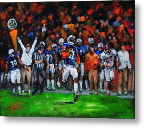 American Football Metal Print featuring the painting Second Chance by Carole Foret