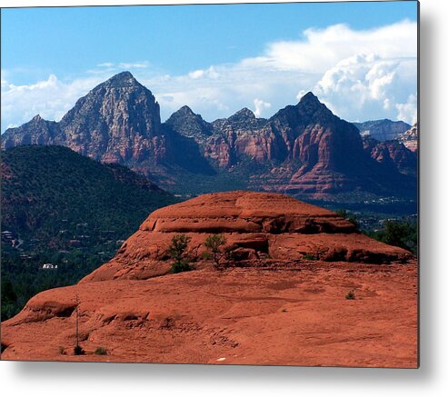 Red Metal Print featuring the photograph Sedona-13 by Dean Ferreira
