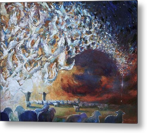 Christmas Metal Print featuring the painting Seeing Shepherds by Daniel Bonnell