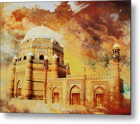 Pakistan Metal Print featuring the painting Shah Rukh e Alam by Catf