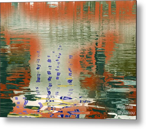 Augusta Stylianou Metal Print featuring the digital art Shapes in the Water by Augusta Stylianou