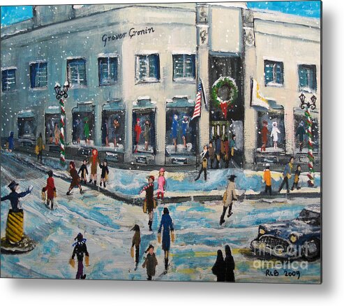 Grover Cronin Metal Print featuring the painting Shopping at Grover Cronin by Rita Brown