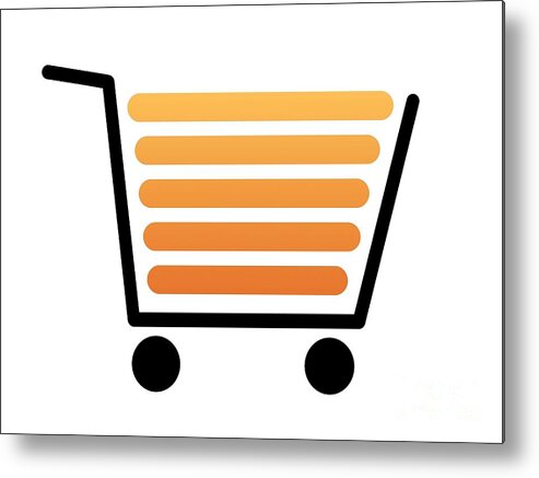 Cart Metal Print featuring the digital art Shopping Cart Black by Henrik Lehnerer