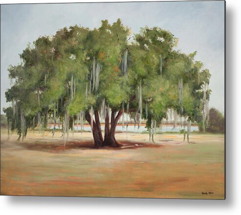 Live Oak Metal Print featuring the painting Sidney Lanier's Muse by Glenda Cason