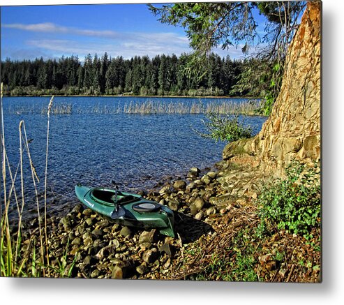 Kayak View Metal Print featuring the photograph Siltcoos Lake Kayak View by Lara Ellis