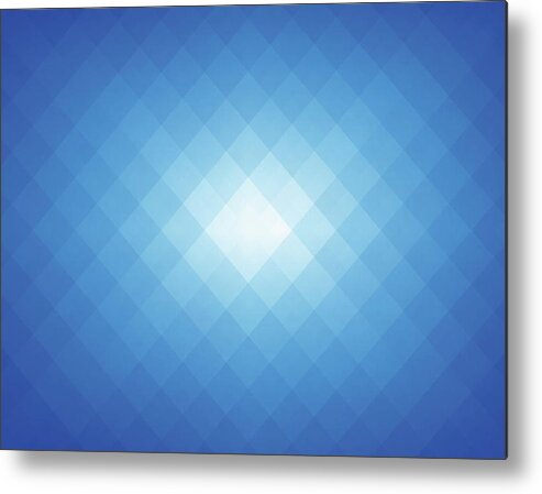 Empty Metal Print featuring the digital art Simple Blue Pixels Background by Simon2579