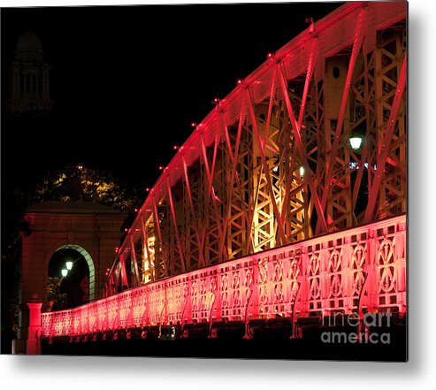 Singapore Metal Print featuring the photograph Singapore Anderson Bridge At Night by Rick Piper Photography