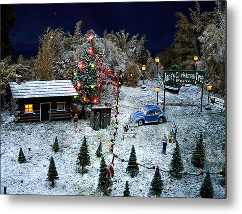 Small Metal Print featuring the photograph Small World - Jane's Christmas Trees by Richard Reeve