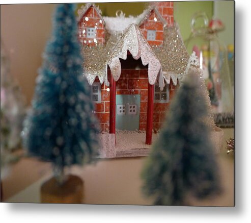 Xmas Metal Print featuring the photograph Small World - Home through the trees by Richard Reeve