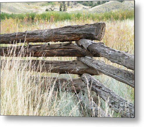 Snake Fence Metal Print featuring the photograph Snake Fence and Sage Brush by Ann E Robson