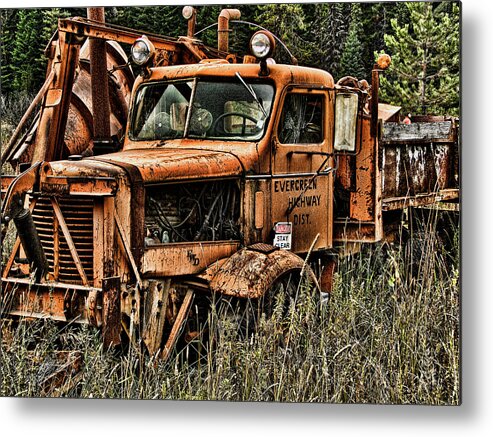 Snow Metal Print featuring the photograph Snow Plow by Ron Roberts