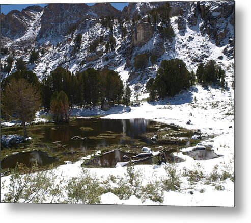 Elko Nevada Landscape Photography Metal Print featuring the photograph Snowy Dollar Lake by Jenessa Rahn