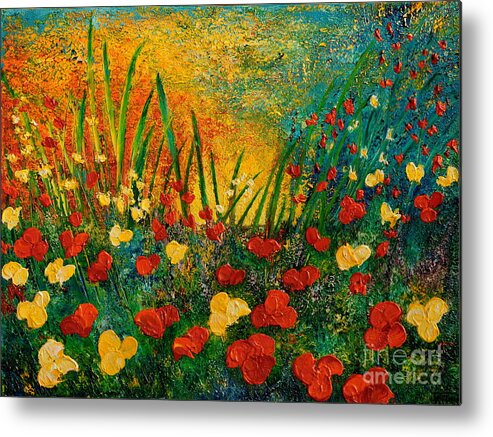 Sunset Metal Print featuring the painting Something I Love by Teresa Wegrzyn