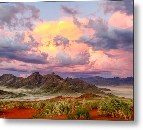 110325 Sossusvlei Vacation Metal Print featuring the photograph Sossulvei Sunset in Namibia by Gregory Daley MPSA