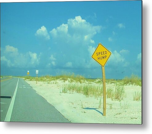 Street Sign Metal Print featuring the photograph Speed Hump by Deborah Lacoste