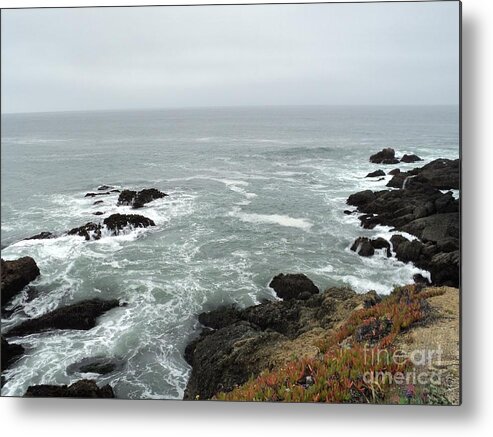 Ocean Metal Print featuring the photograph Splashing Ocean Waves by Carla Carson