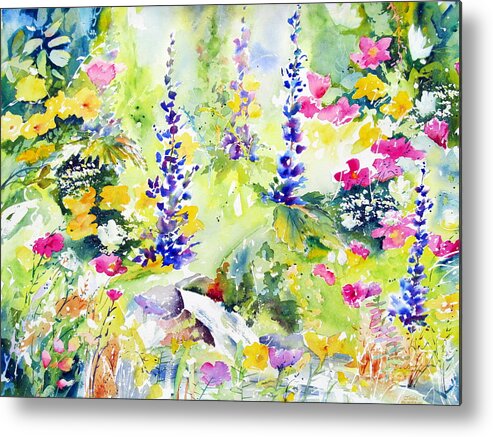 Abstract Paintings Metal Print featuring the painting Spring Colour by John Nussbaum