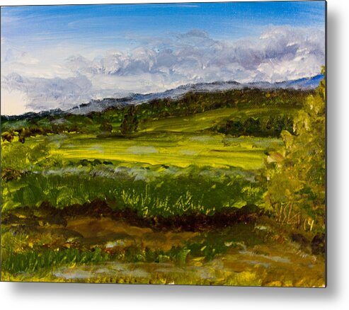 Hills Metal Print featuring the painting Spring Green by Lee Stockwell