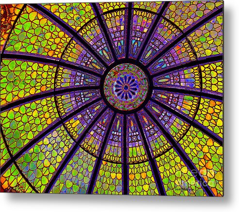 Abstract Metal Print featuring the photograph Stained Glass by Sue Melvin