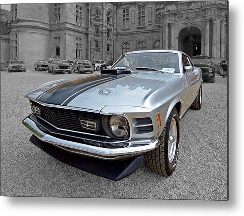 Classic Ford Mustang Metal Print featuring the photograph Standing Out from The Crowd - 1970 Mach1 Mustang by Gill Billington
