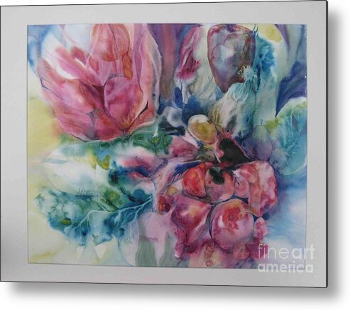 Fluid Metal Print featuring the painting Still life by Donna Acheson-Juillet