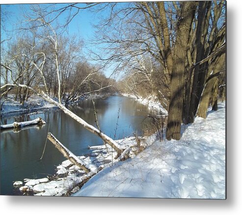 Still Water River Metal Print featuring the photograph Still Water River Winter by Eric Switzer